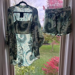 3 Piece Green Tie Dye Set Size M
